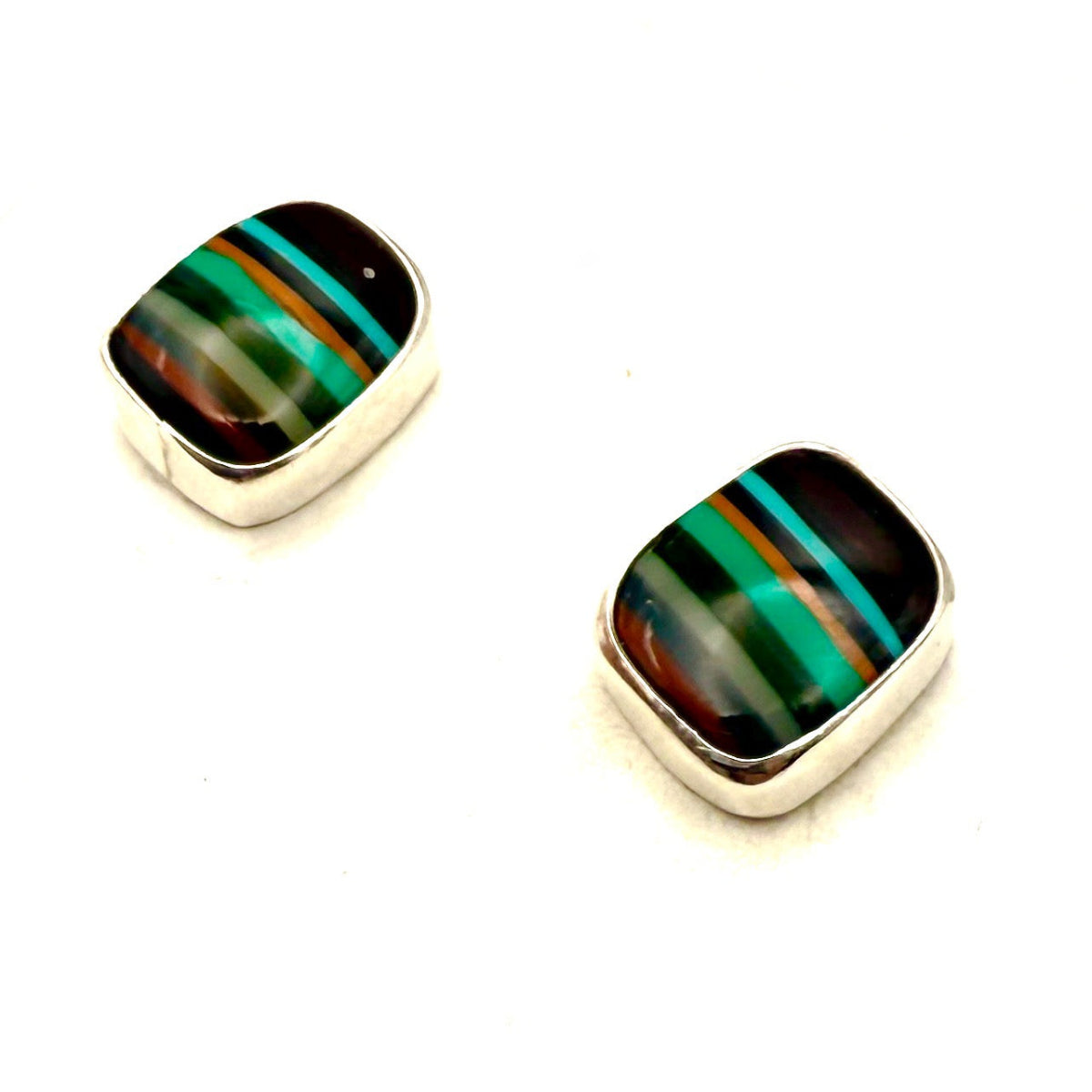 Rounded Surfite Stud Earrings – Sterling Silver, Eco-Friendly Ocean Plastic Jewelry