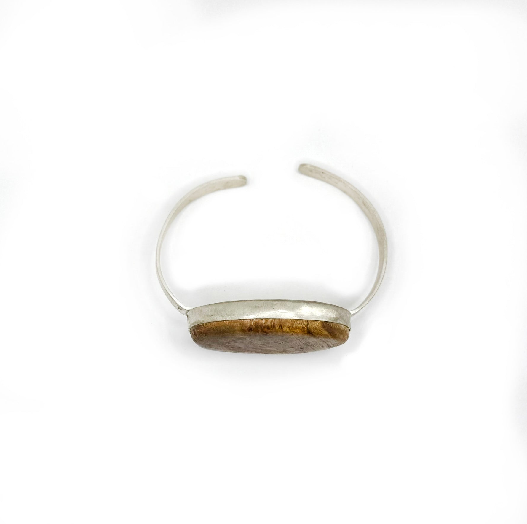 Siberian Elm Sterling Silver Cuff – Handmade Wood & Silver Bracelet