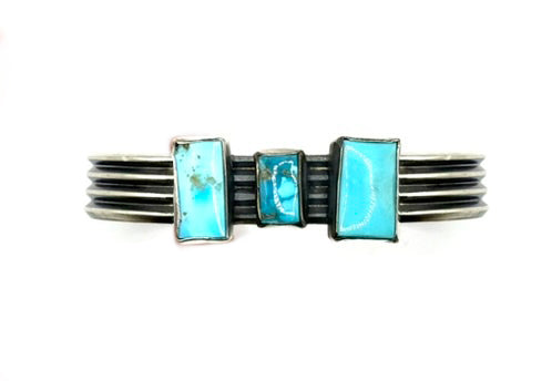 Sonoran Gold Turquoise Sterling Silver Cuff – Handmade Artisan Jewelry from Northern Mexico