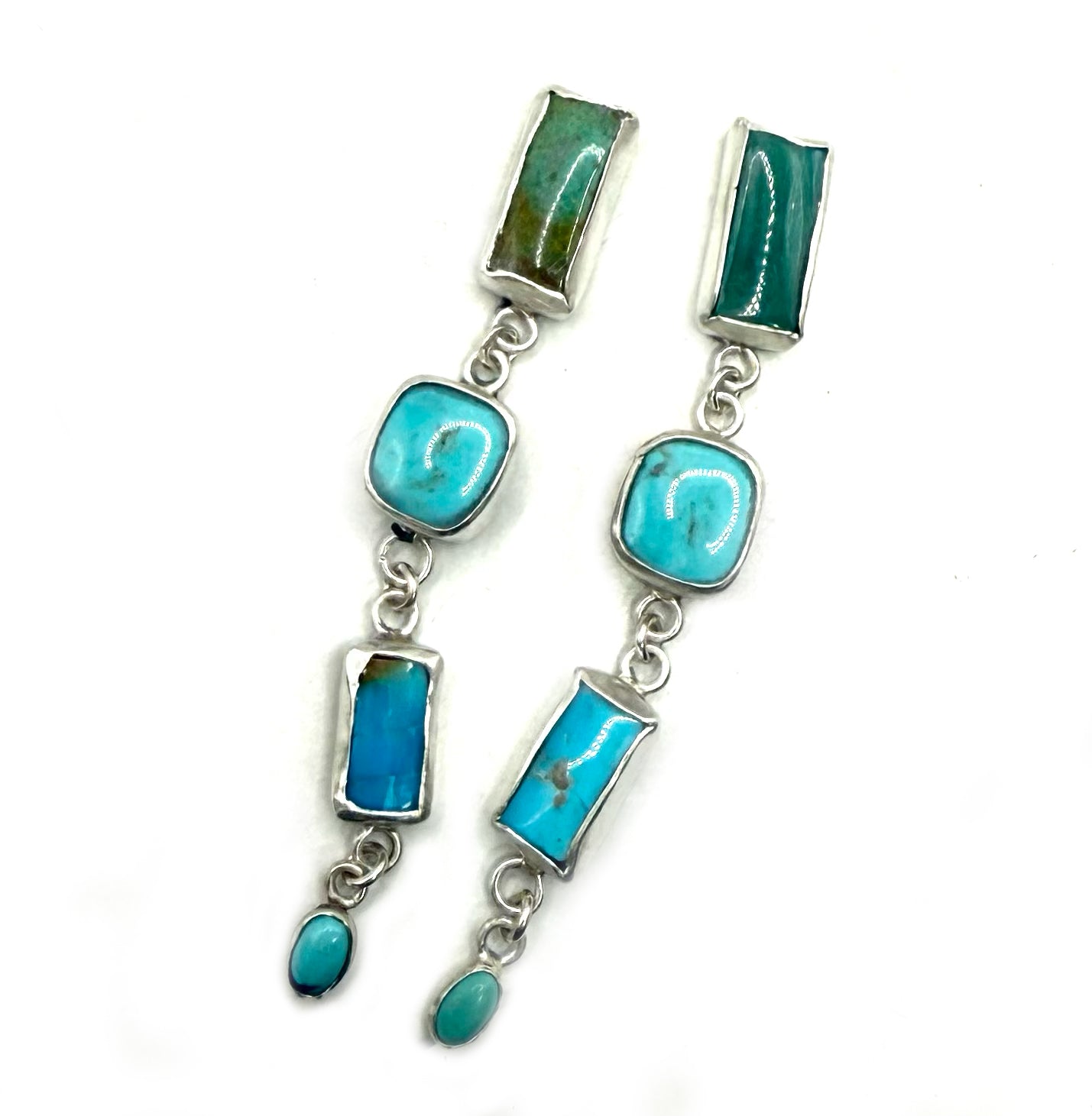 Sonoran Turquoise Drop Studs Square