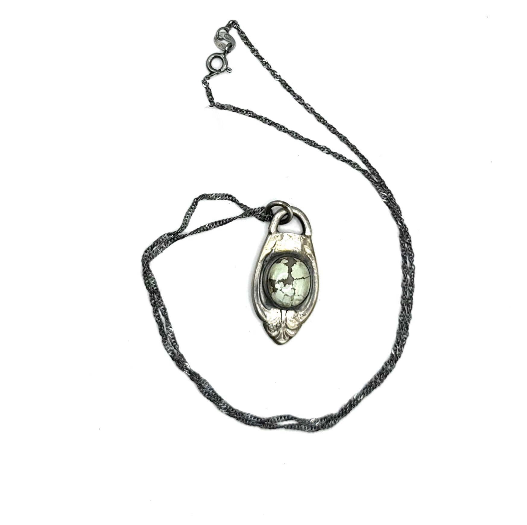 Sterling Spoon Necklace with Turquoise – Unique Handmade Pendant on 18" Sterling Silver Chain
