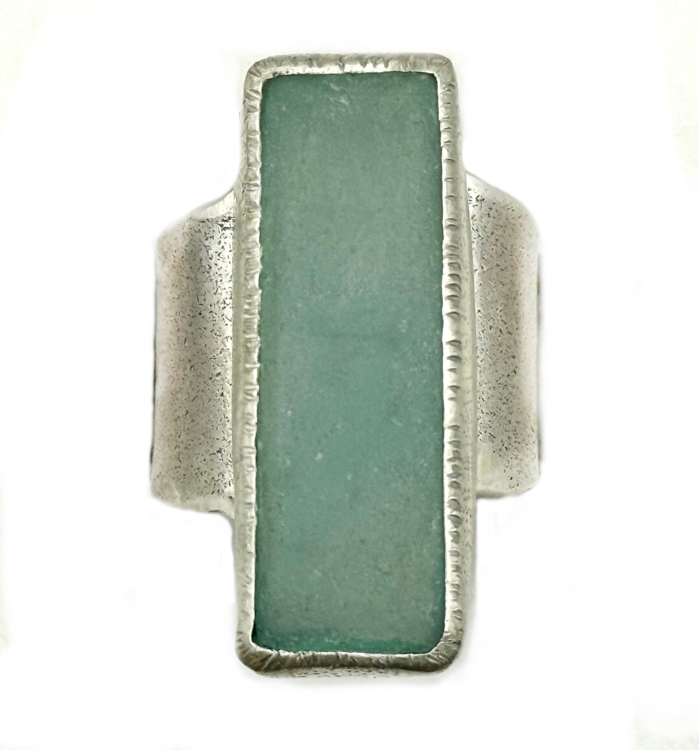 Bold Sterling Silver Signet Ring Featuring Rough Chalcedony – One-of-a-Kind Design IV