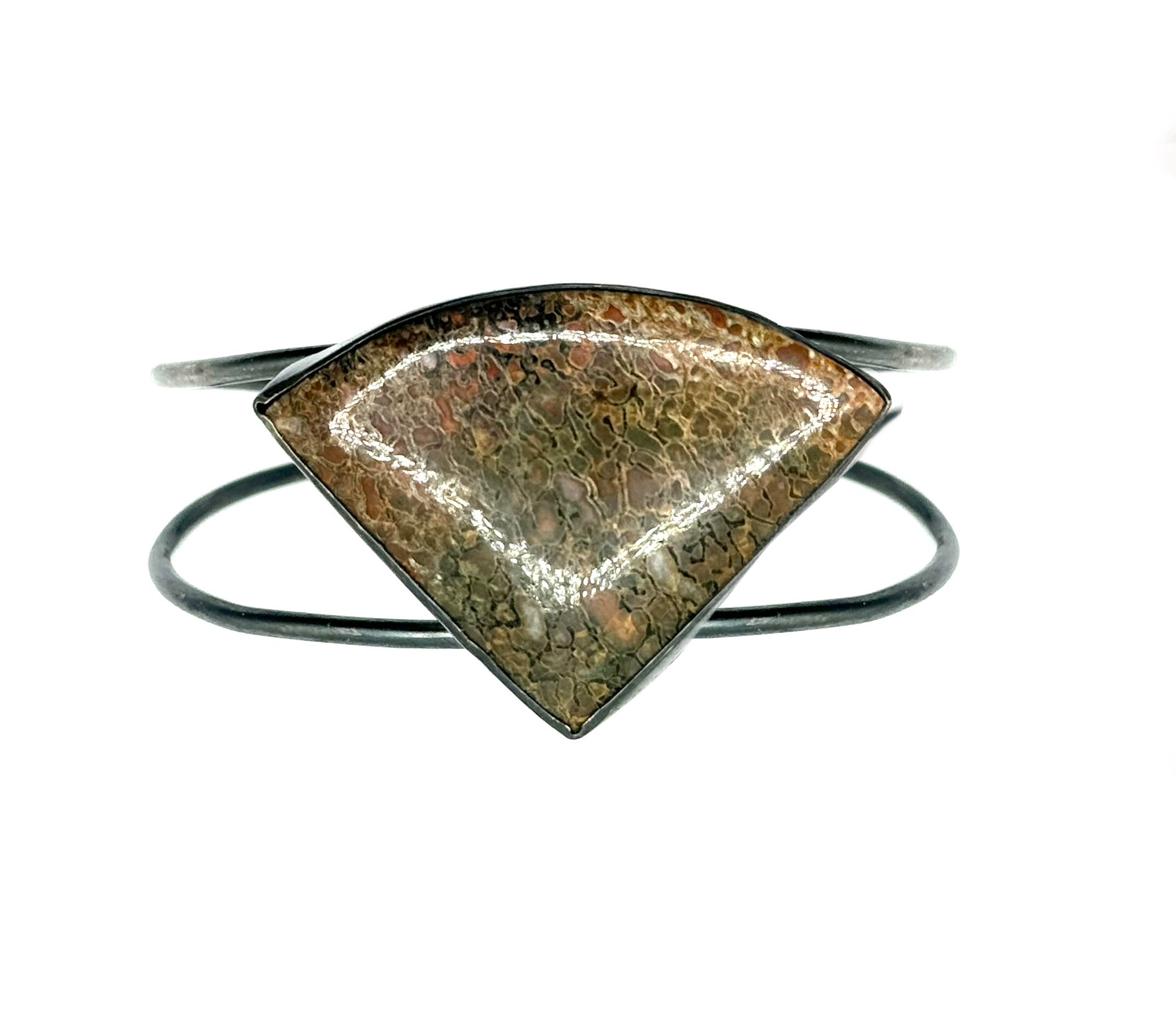 Sterling Dino Bone Cuff – Handcrafted Sterling Silver Bracelet with Prehistoric Elegance
