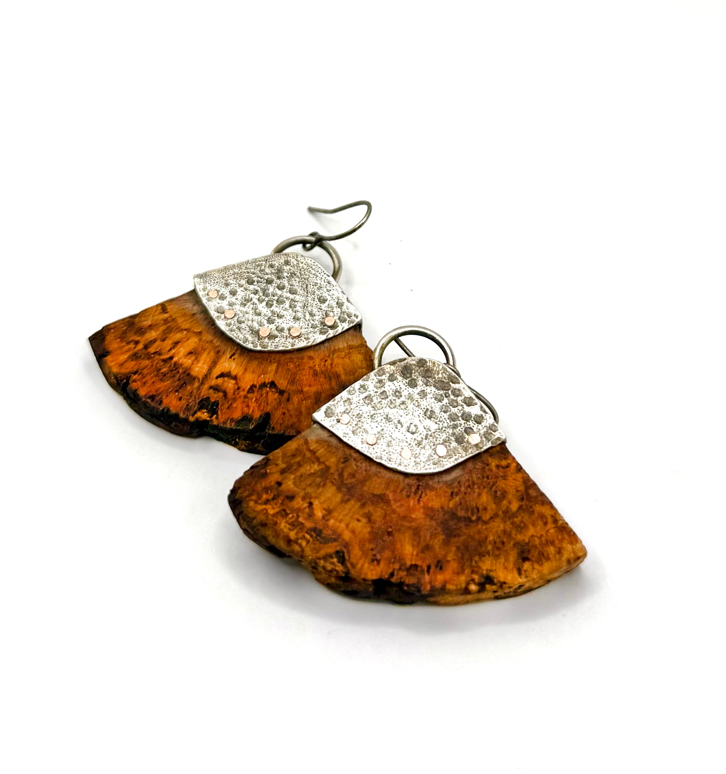 Hickory Burl Earrings: Triangles