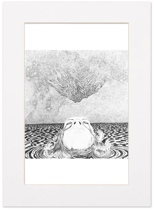 Biddy Tarot Print 8.5" x 11" in mat frame