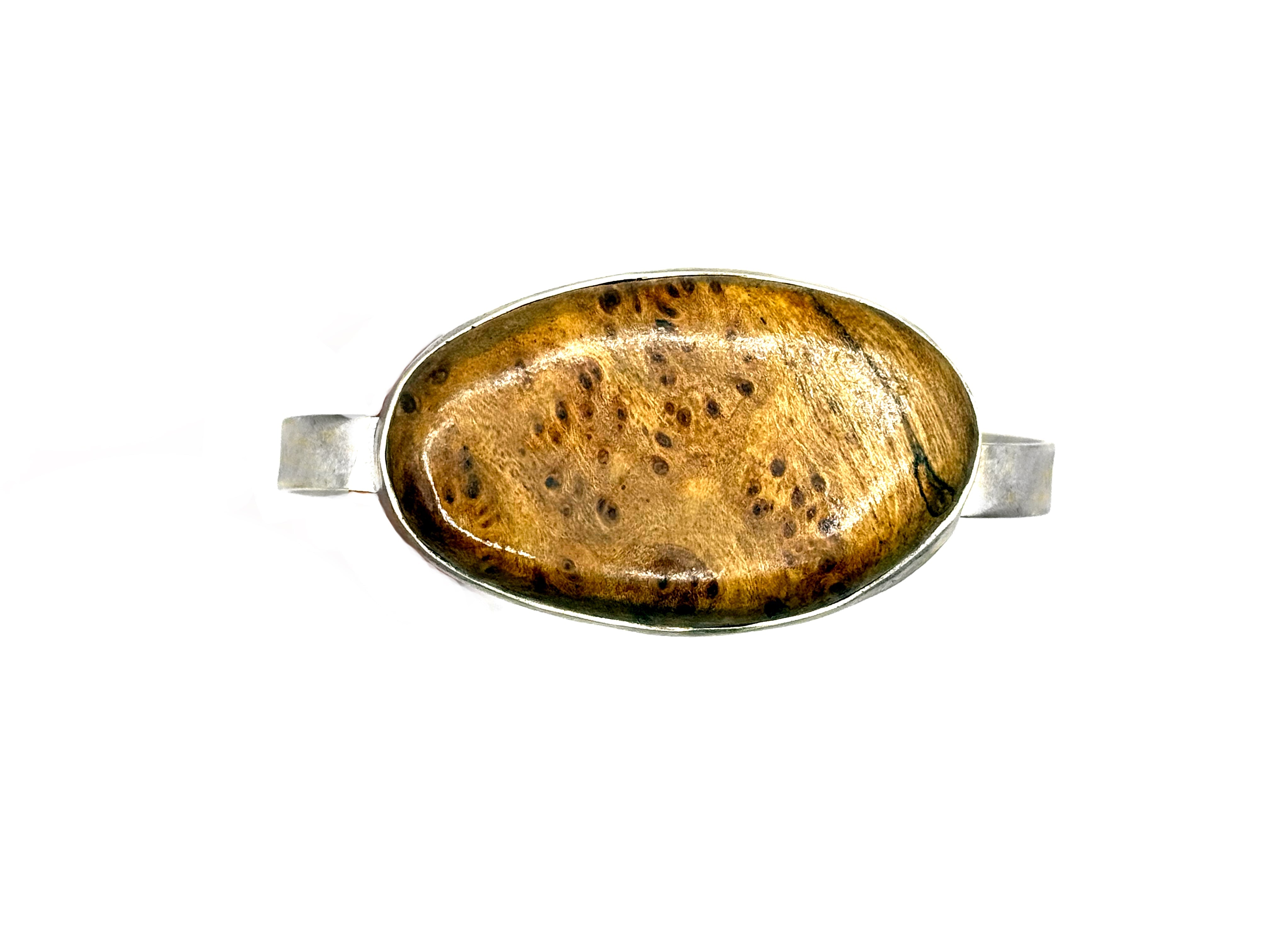 Siberian Elm Sterling Silver Cuff – Handmade Wood & Silver Bracelet