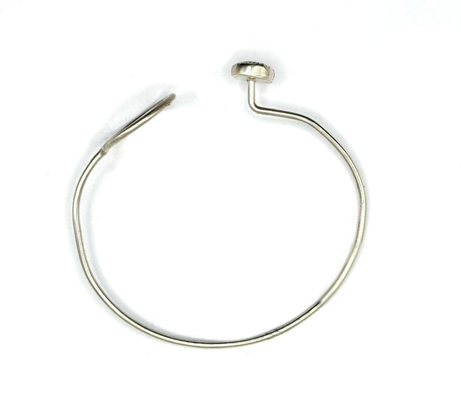 Sterling Silver Loop Clasp Bracelet with Natural Turquoise Stone
